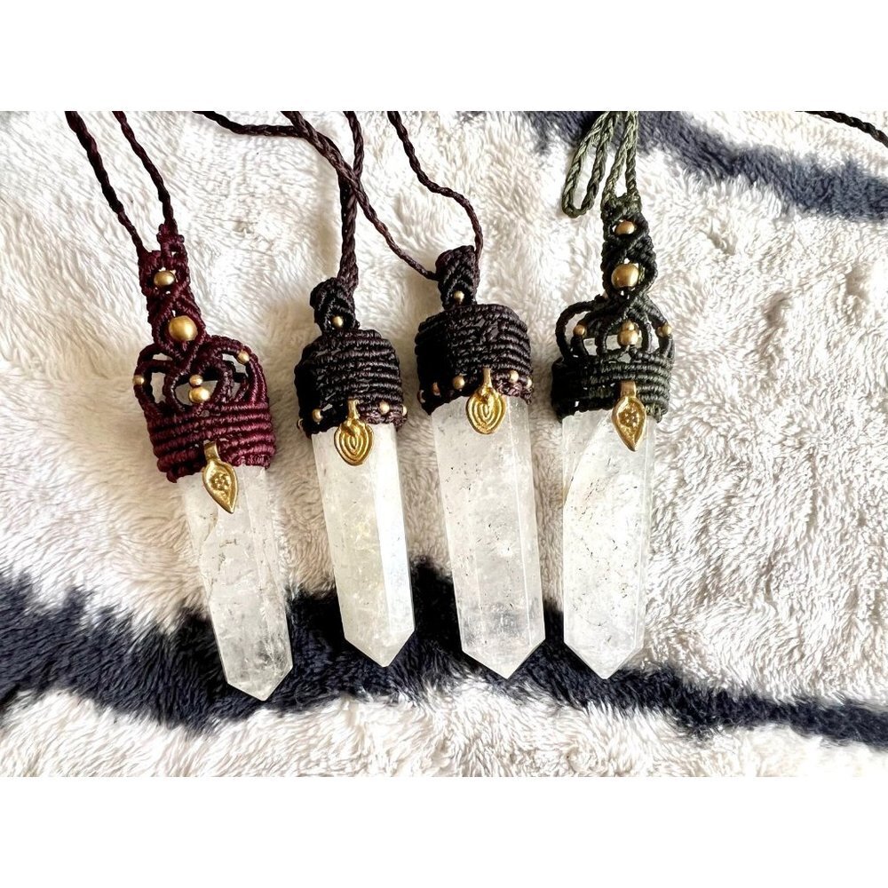 Braided Hemp + ST Quartz Power Pendant Necklace - Picture 7 of 9